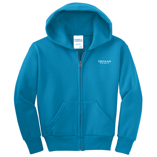 Port & Company® Youth Core Fleece Full-Zip Hooded Sweatshirt