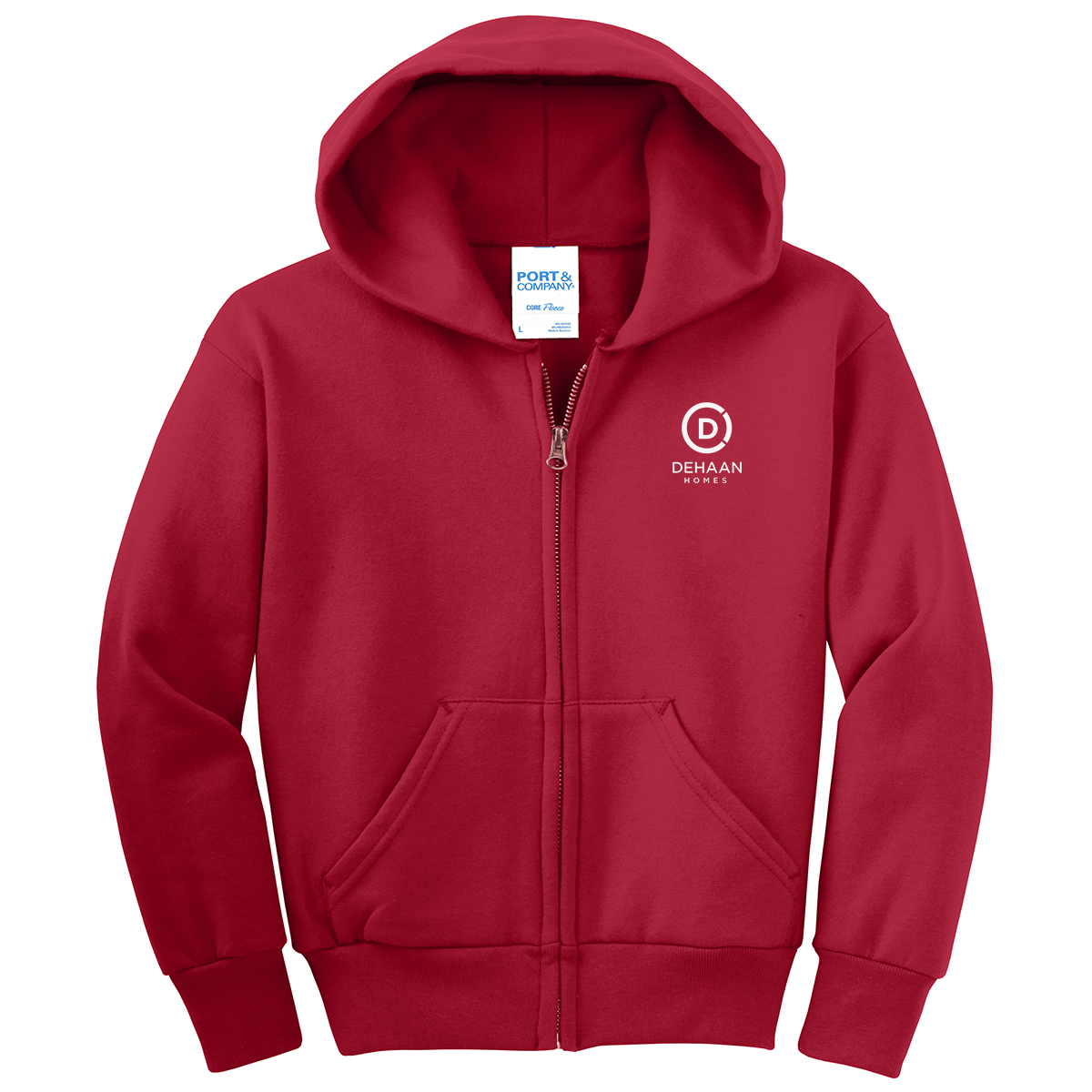 Port & Company® Youth Core Fleece Full-Zip Hooded Sweatshirt