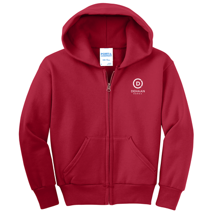 Port & Company® Youth Core Fleece Full-Zip Hooded Sweatshirt