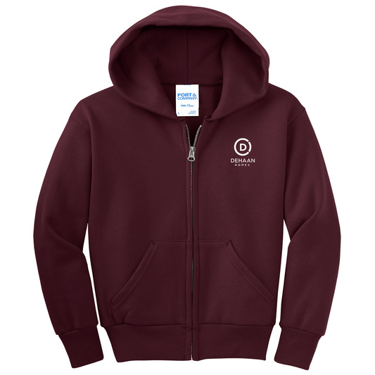 Port & Company® Youth Core Fleece Full-Zip Hooded Sweatshirt