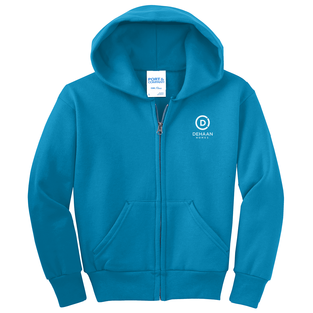 Port & Company® Youth Core Fleece Full-Zip Hooded Sweatshirt