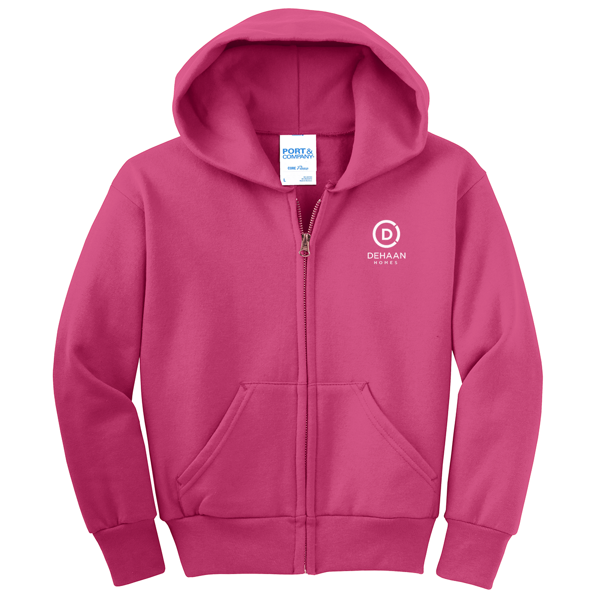 Port & Company® Youth Core Fleece Full-Zip Hooded Sweatshirt