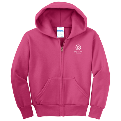 Port & Company® Youth Core Fleece Full-Zip Hooded Sweatshirt